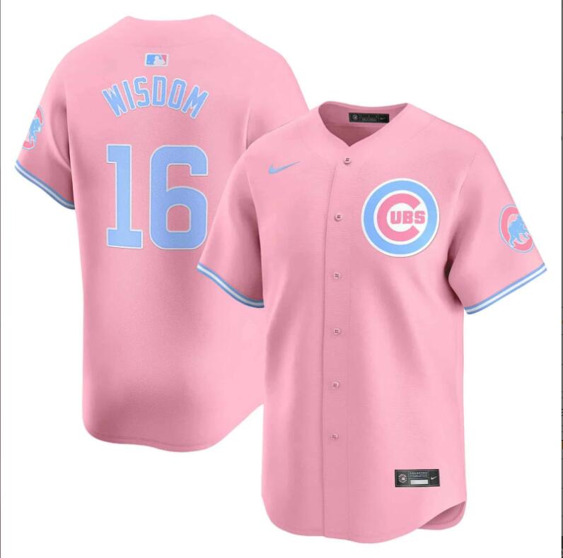 Men Chicago Cubs #16 Wisdom pink 2024 Nike MLB jersey